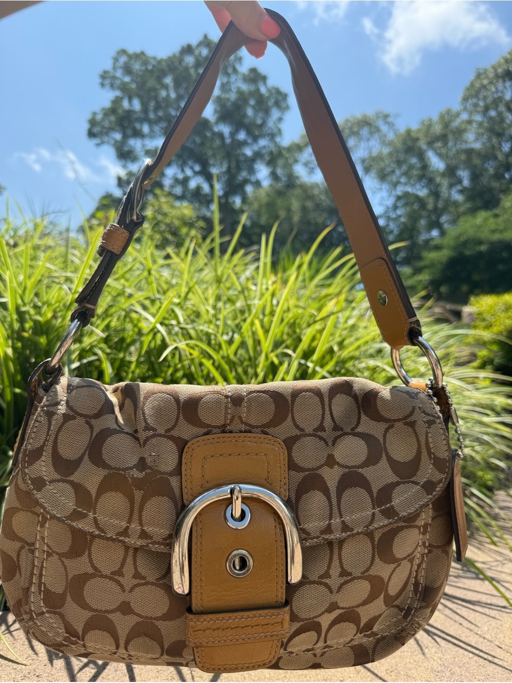Coach Soho flap Signature Canvas Shoulder Bag - Picture 1 of 8